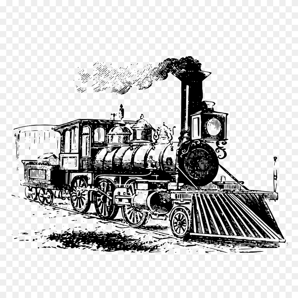 Old School Steaming Locomotive, Engine, Vehicle, Transportation, Train Free Transparent Png