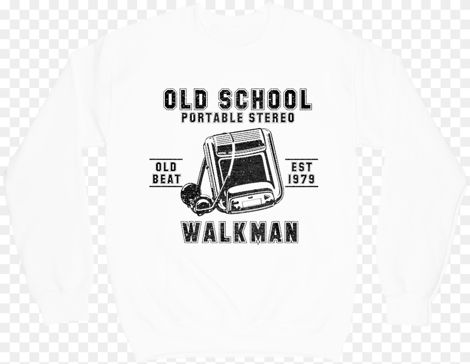 Old School Walkman Crewneck Sweater T Shirt Walkman, Clothing, Knitwear, Long Sleeve, Sleeve Free Png Download