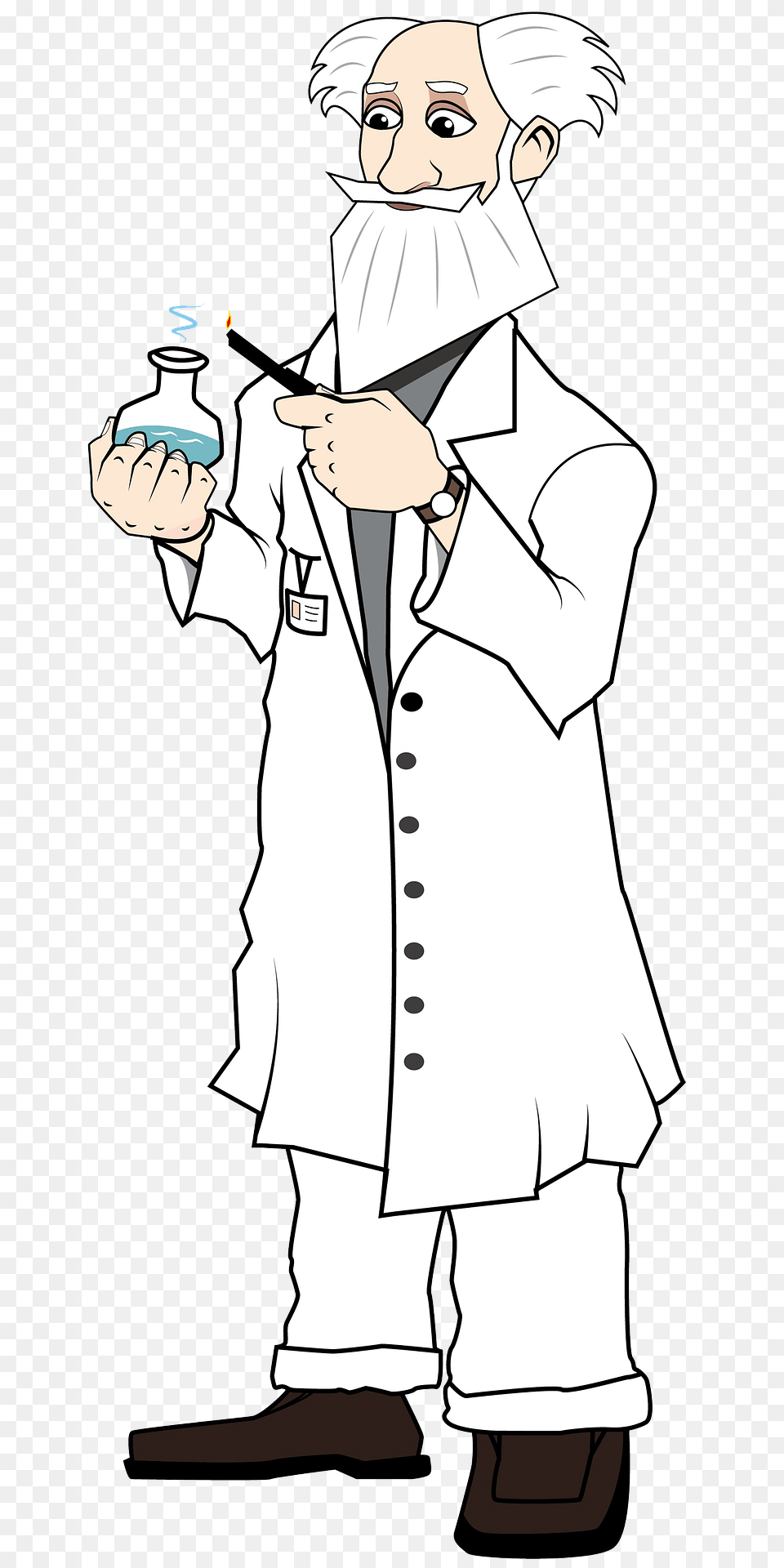 Old Scientist Clipart, Book, Clothing, Coat, Comics Png