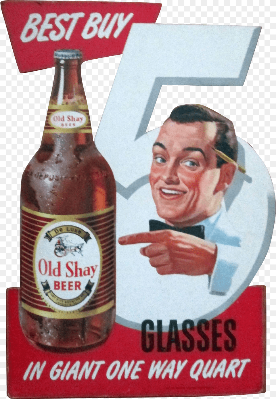 Old Shay Beer Scarce Diecut Cardboard Store Display Brouwerij Bosteels, Bottle, Alcohol, Beverage, Lager Free Png