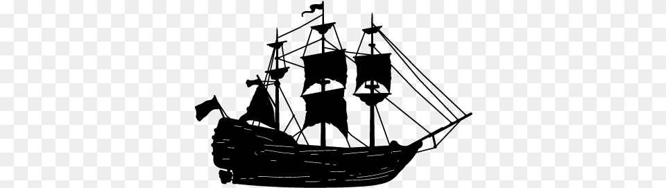 Old Ship Vinyl Wall Art Art, Gray Free Transparent Png