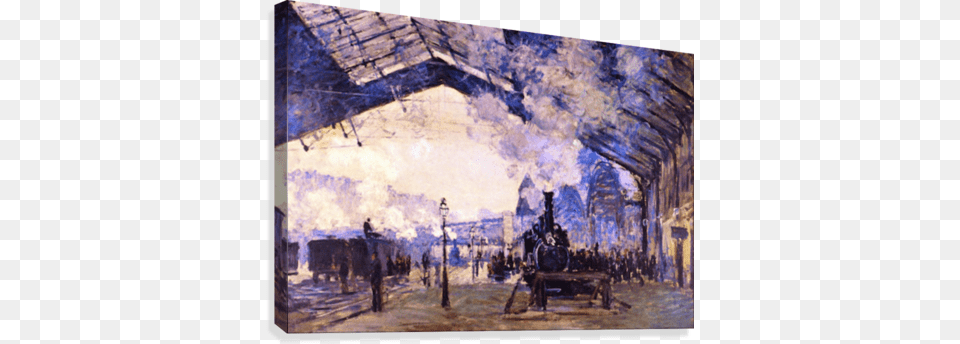 Old St Lazarre Station By Monet Canvas Print Art Institute Of Chicago, Painting, Person Png Image