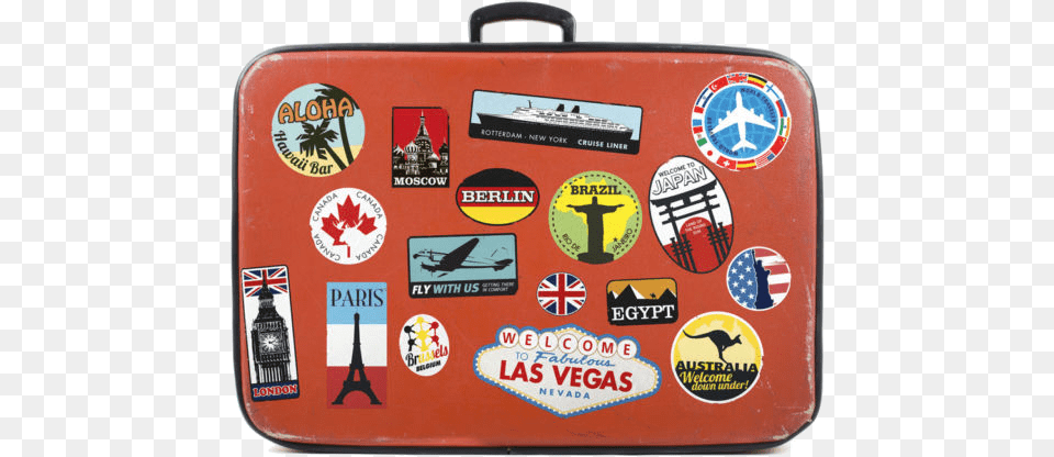 Old Suitcases With Stickers, First Aid, Baggage, Suitcase Png