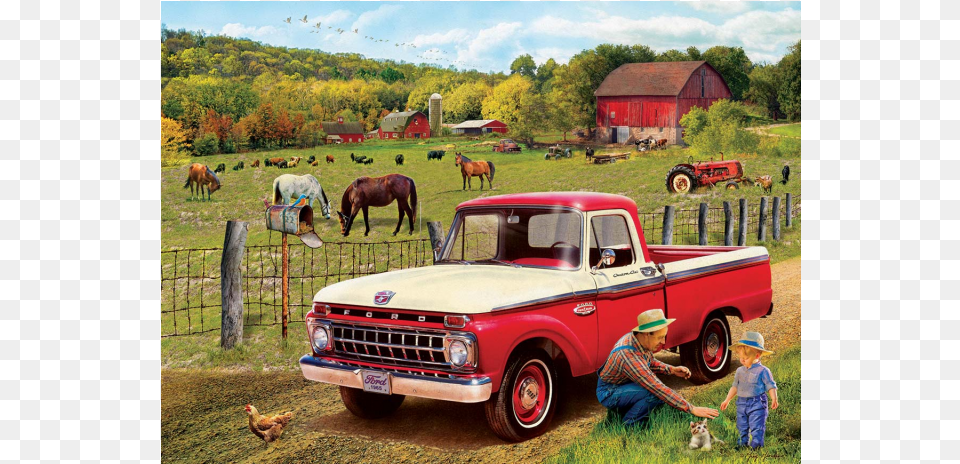 Old Truck 1965 Ford Pickup Truck, Nature, Fowl, Outdoors, Person Free Png Download