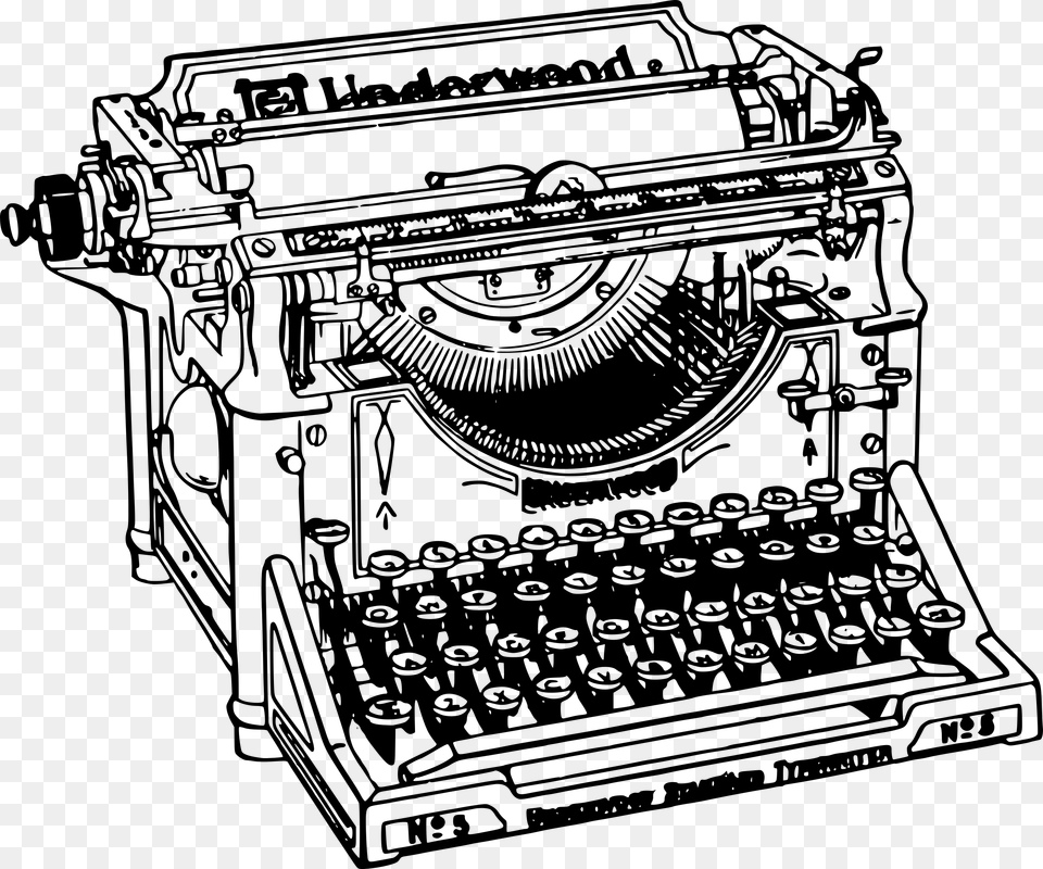 Old Typewriter Clipart, Computer Hardware, Electronics, Hardware, Bulldozer Free Transparent Png