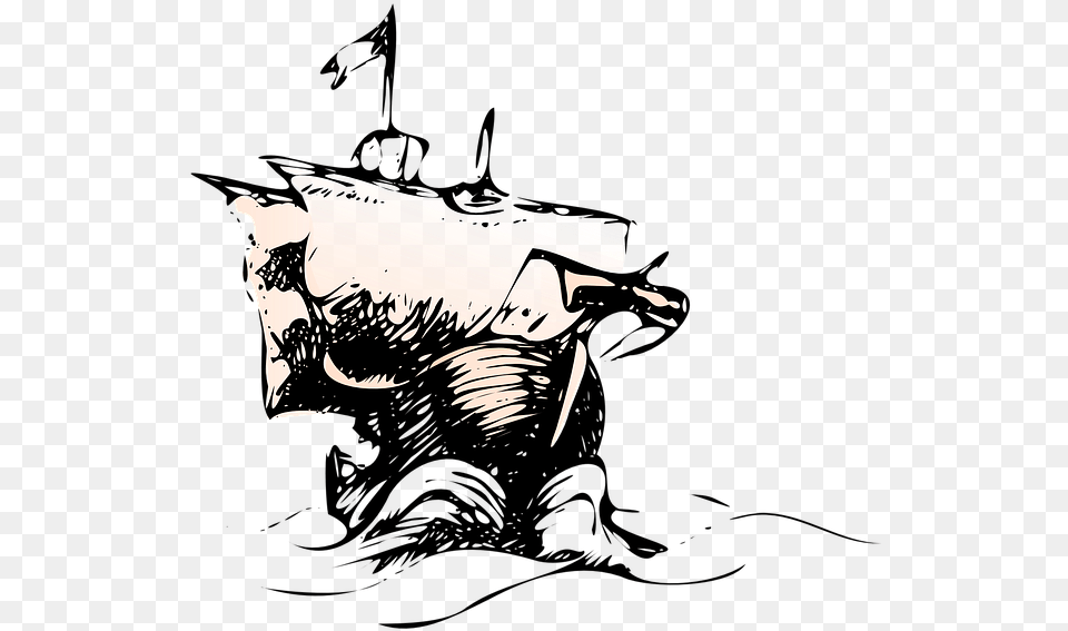 Old Water Cartoon Storm Navy Ship Boat Pirate Old Cartoon Ship In A Storm, Adult, Male, Man, Person Free Transparent Png