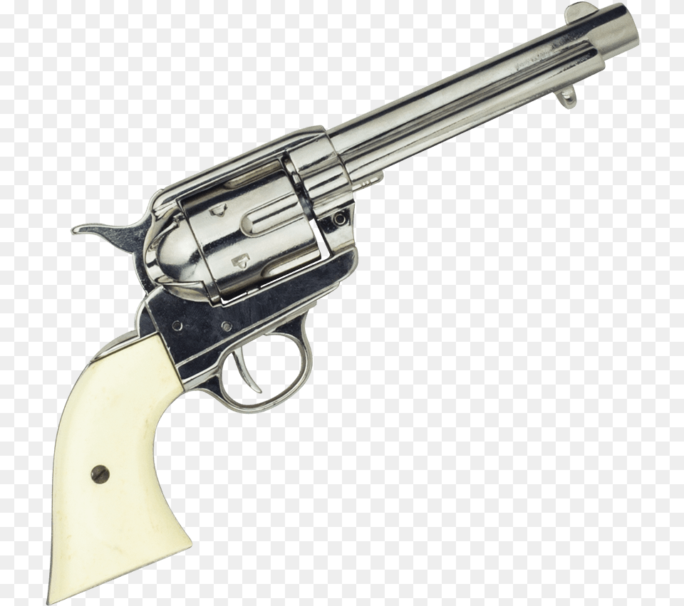 Old West Frontier Nickel Finish Revolver Old West Revolver, Firearm, Gun, Handgun, Weapon Png