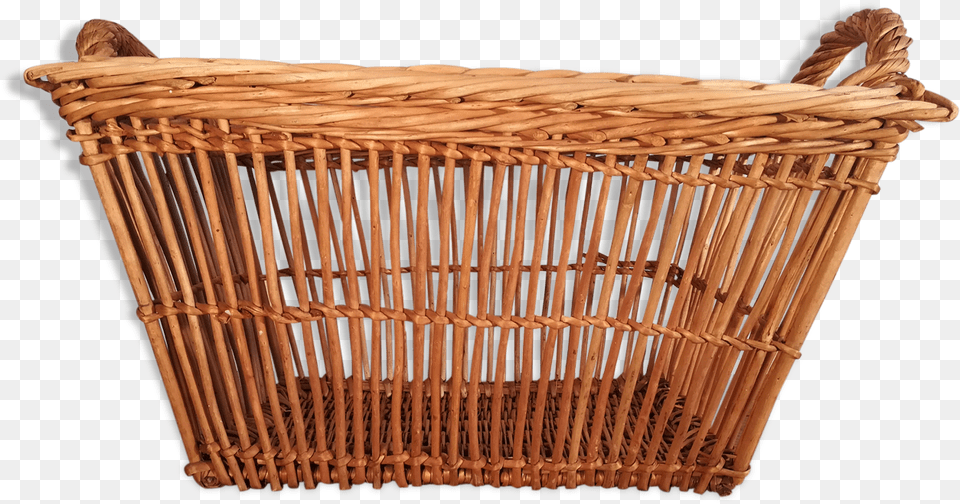 Old Wicker Laundry Basket Wicker, Crib, Furniture, Infant Bed Png Image