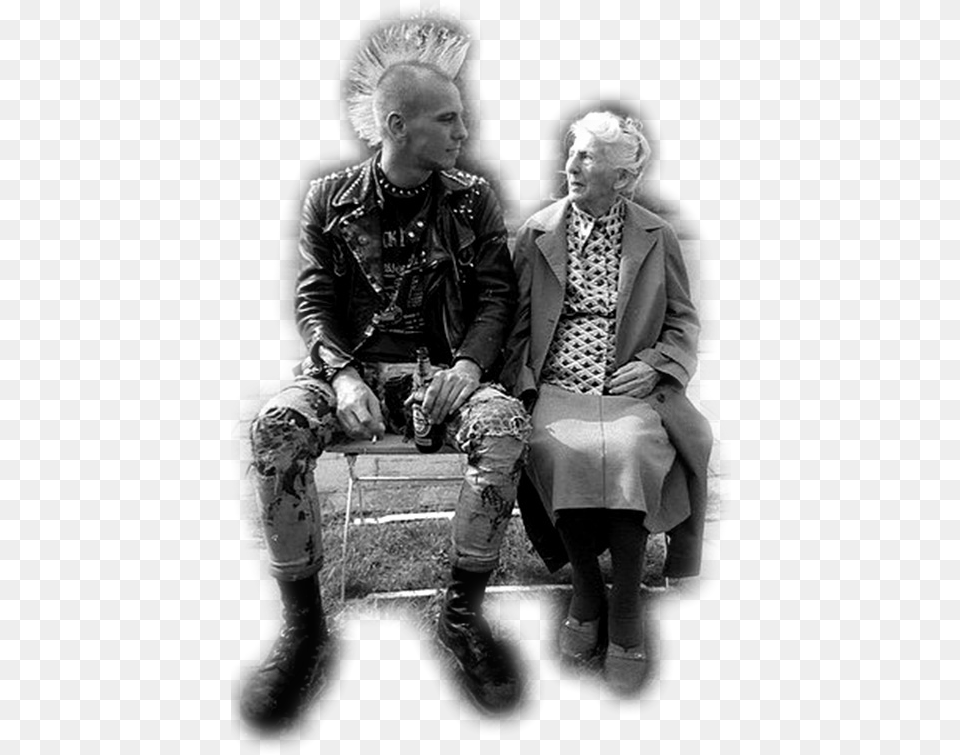 Old Woman And Punk, Clothing, Coat, Jacket, Boy Free Transparent Png