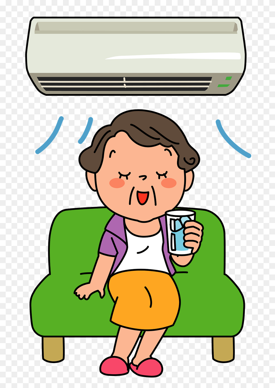 Old Woman Is Enjoying The Air Conditioning Clipart, Baby, Person, Head, Face Free Png