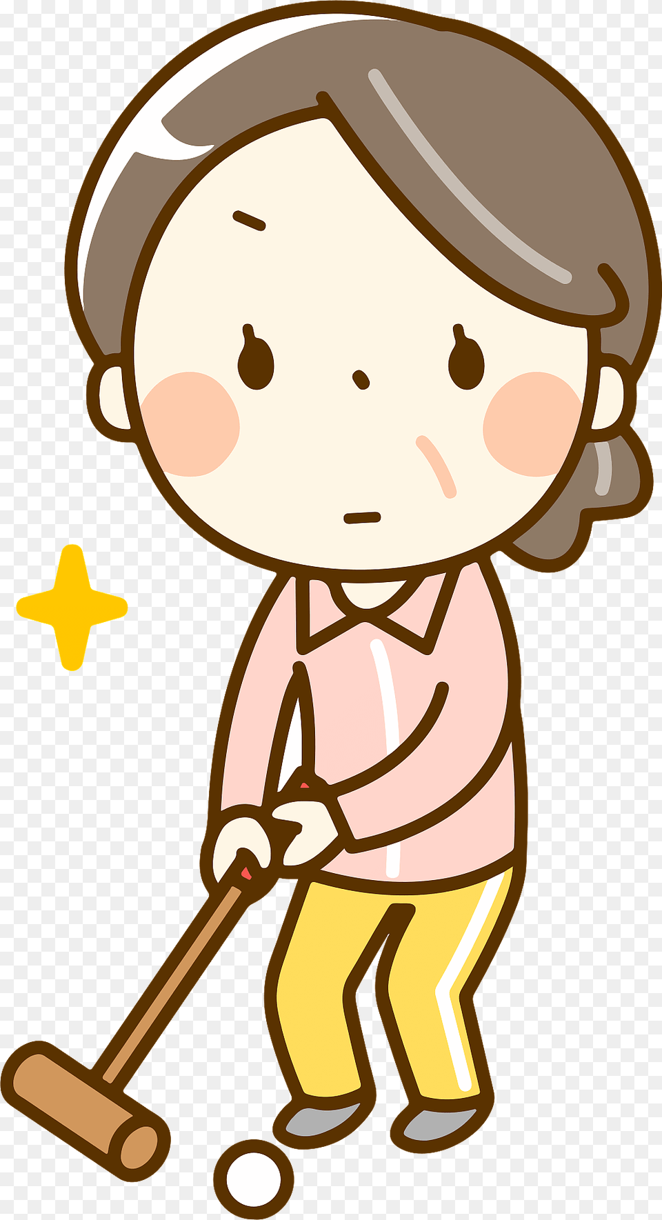 Old Woman Is Playing Gateball Clipart, People, Person, Croquet, Sport Free Transparent Png