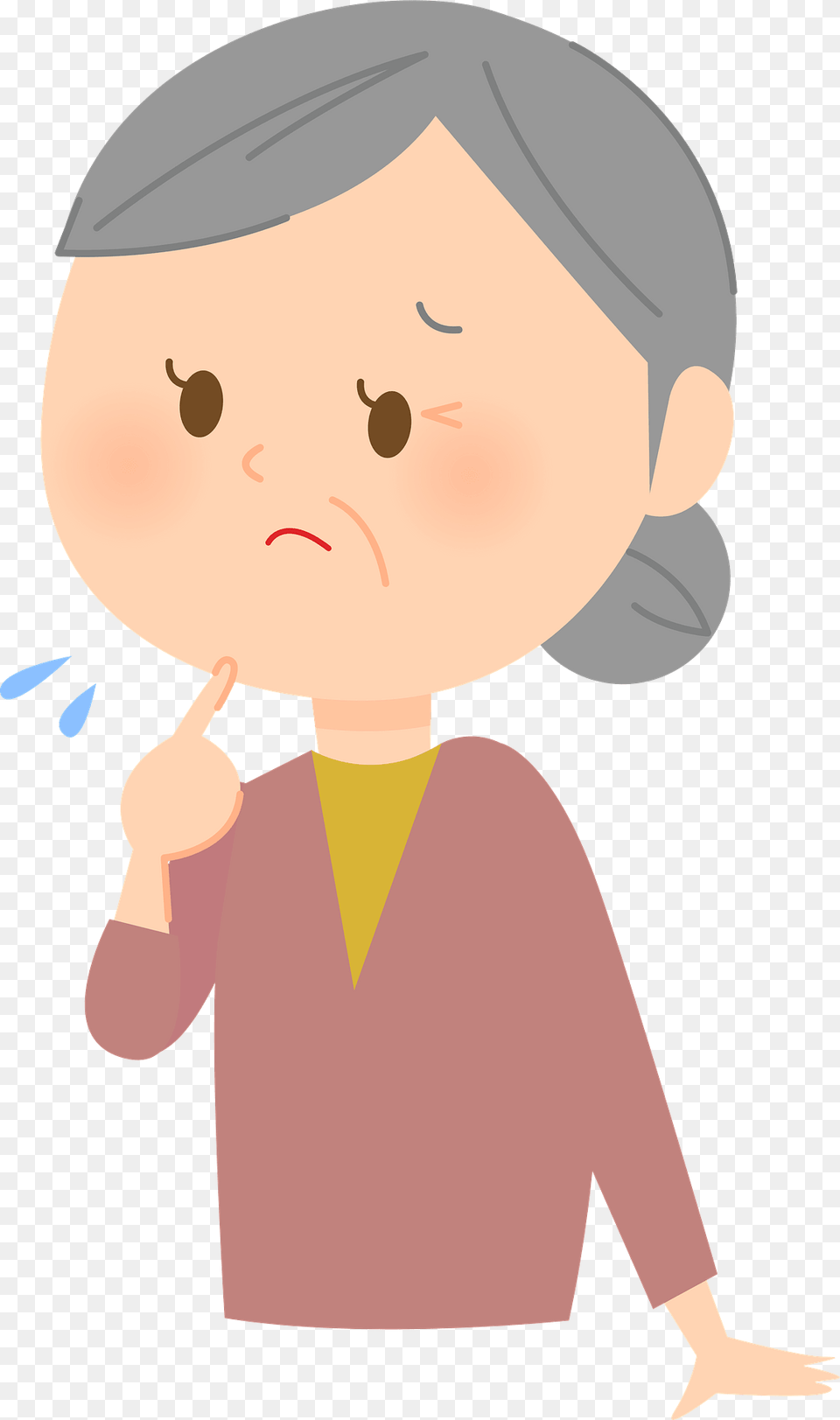 Old Woman Is Troubled Clipart, Baby, Person, Face, Head Png
