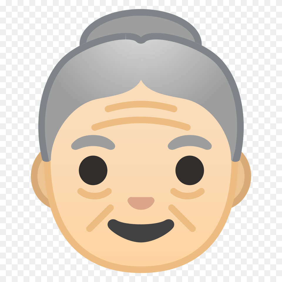 Old Woman Light Skin Tone Icon Old Woman Face Cartoon, Cap, Clothing, Hat, Baby Free Png