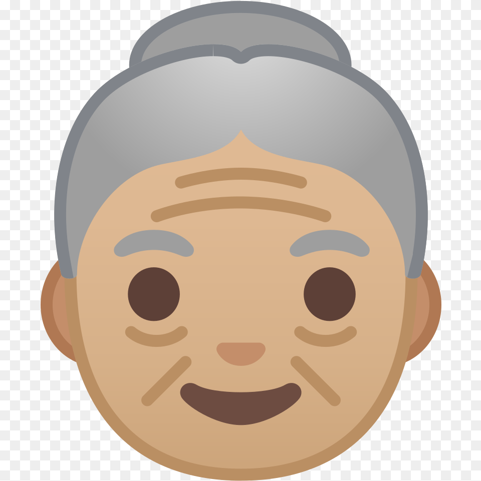 Old Woman Medium Light Skin Tone Icon Old Woman Emoji, Cap, Clothing, Hat, Bathing Cap Png