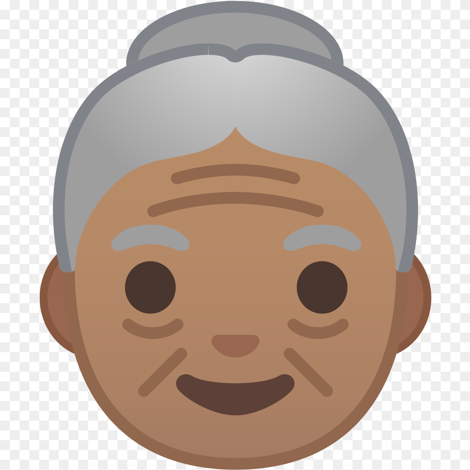 Old Woman Medium Skin Tone Icon Old People Emoji, Cap, Clothing, Hat, Bathing Cap Png Image