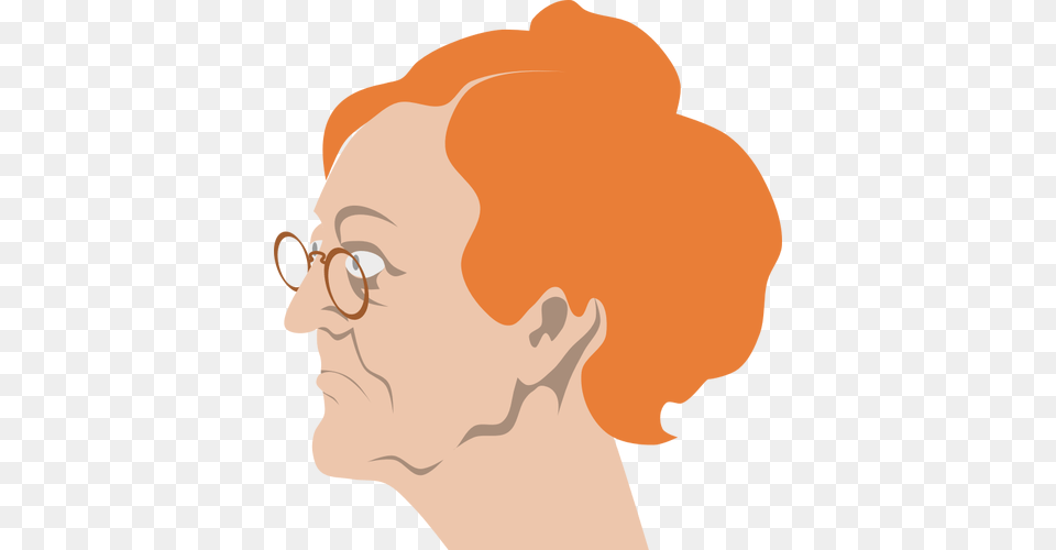 Old Woman With Glasses Vector Clip Art, Accessories, Portrait, Photography, Person Png