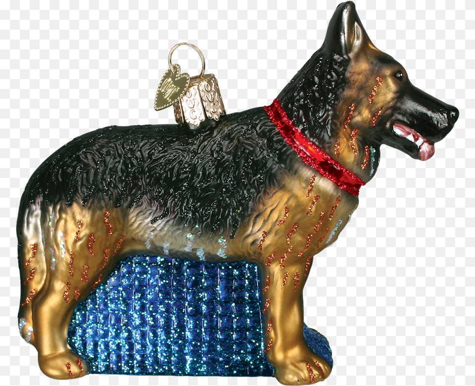 Old World Christmas German Shepherd Dog Glass Blown German Shepherd Christmas Ornament, Animal, Canine, German Shepherd, Mammal Png Image