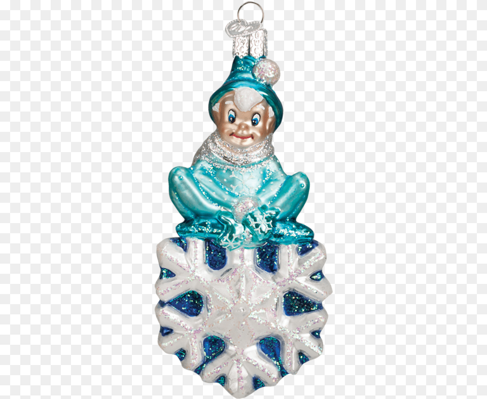 Old World Christmas Jack Frost Glass Ornament Owc Old Christmas Ornament, Figurine, Accessories, Art, Pottery Png Image