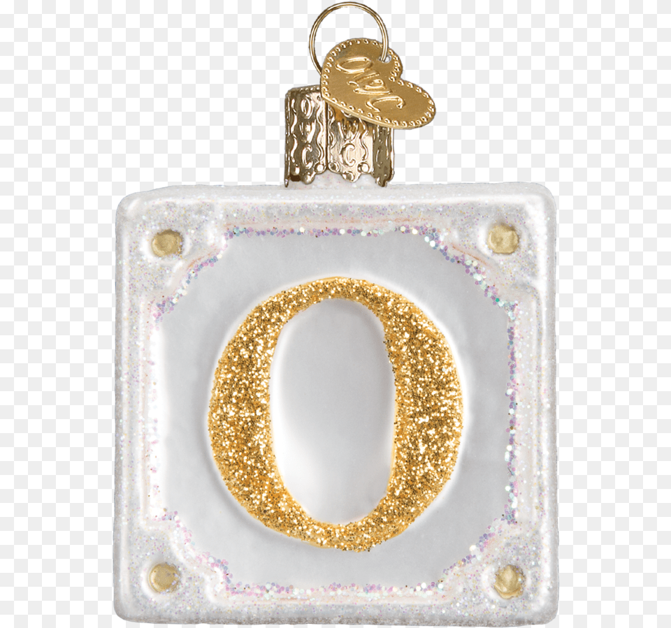 Old World Christmas Joy Block Glass Ornament Owc Old, Accessories, Gold, Plate Png Image