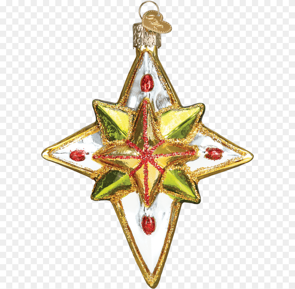 Old World Christmas Luminous Star Glass Christmas Ornament, Accessories, Symbol, Star Symbol, Adult Free Png