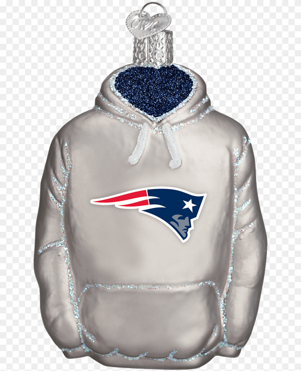 Old World Christmas New England Patriots Hoodie Ornament New England Patriots, Clothing, Knitwear, Sweater, Sweatshirt Free Png