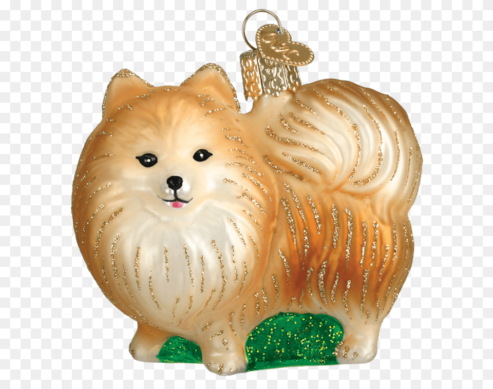 Old World Christmas Pomeranian Blown Glass Ornament Christmas Ornament Pomeranian, Figurine, Animal, Canine, Dog Png