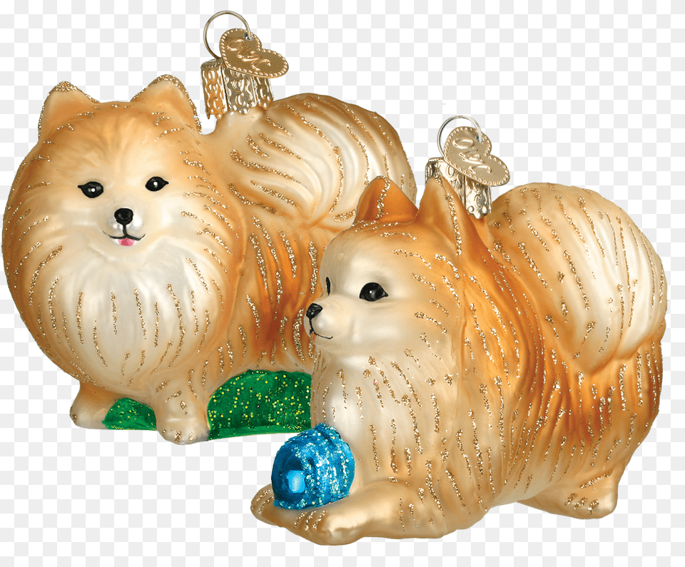Old World Christmas Pomeranian Glass Ornament Christmas Ornament Pomeranian, Figurine, Animal, Canine, Dog Free Transparent Png