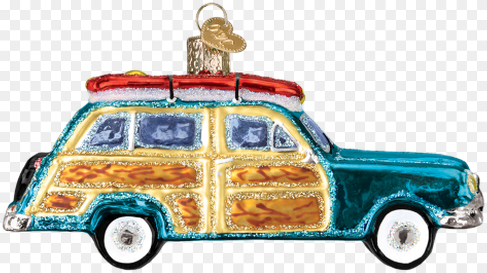 Old World Christmas Surfs Up Woody Station Wagon Ornament Model Car, Transportation, Vehicle, Machine, Wheel Free Png