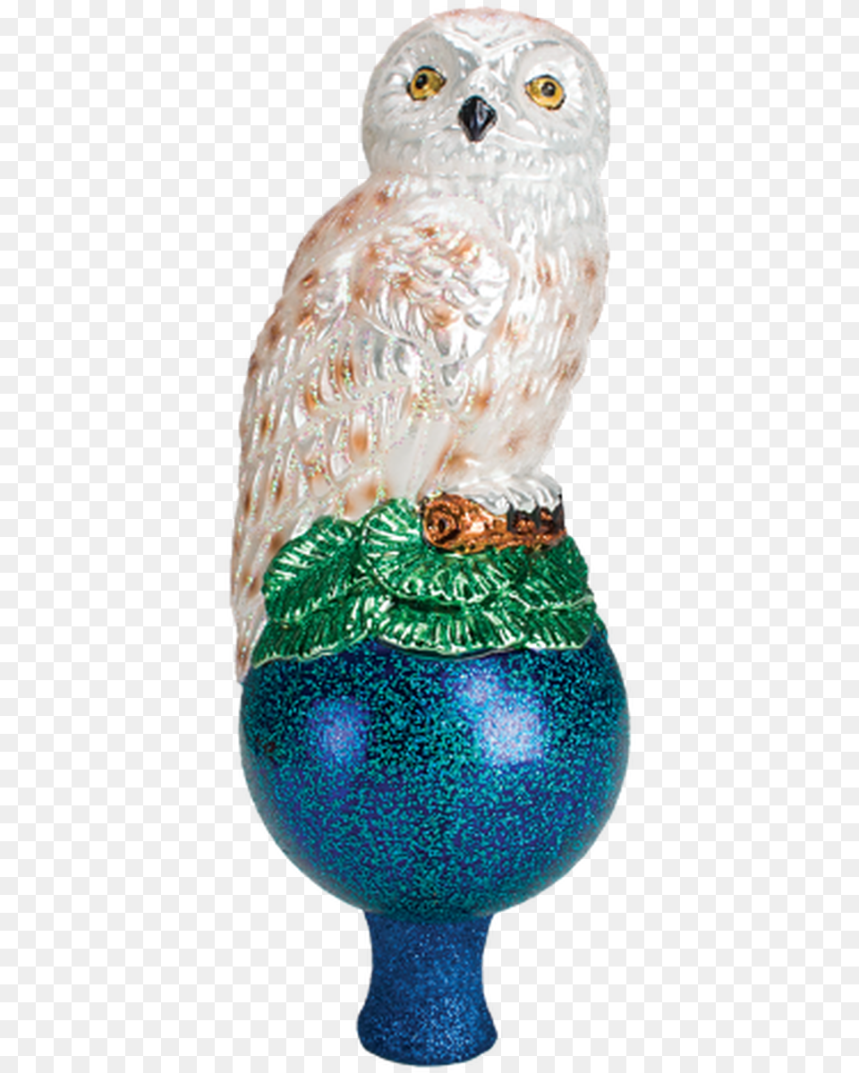 Old World Christmas White Snowy Owl Glass Tree Topper Snowy Owl, Pottery, Art, Porcelain, Animal Free Transparent Png
