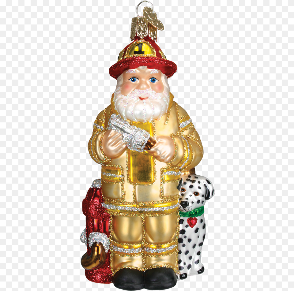 Old World Fireman Santa Ornament Santa Claus, Figurine, Adult, Wedding, Person Png