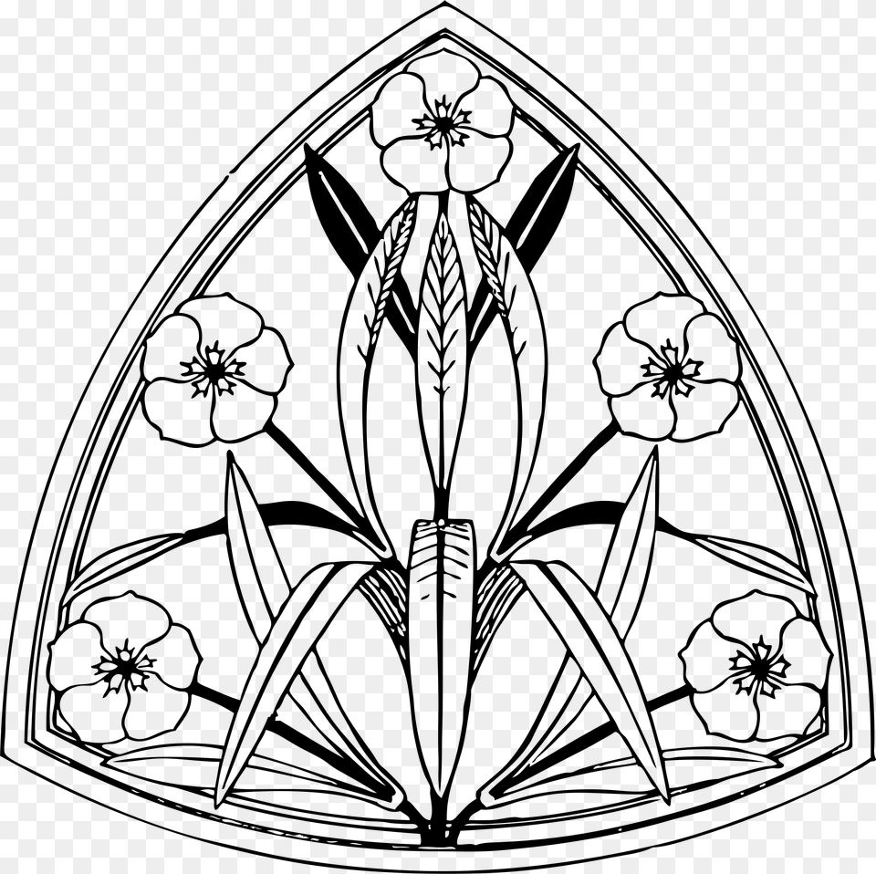 Oleander Design 2 Clip Arts Art Nouveau Line Art, Gray Free Png Download