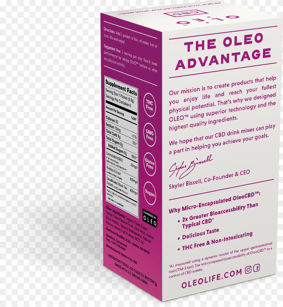 Oleo Passion Fruit Cbd Rooibos Tea Mix 6ct Box Box, Syrup, Food, Seasoning, Herbal Png
