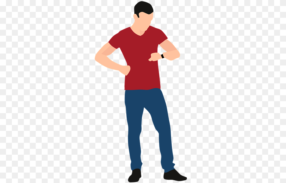 Olhando No Relogio, Clothing, Pants, Adult, Standing Free Png