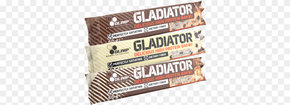 Olimp Gladiator Bar 60g Label, Food, Sweets, Candy, Clapperboard Png