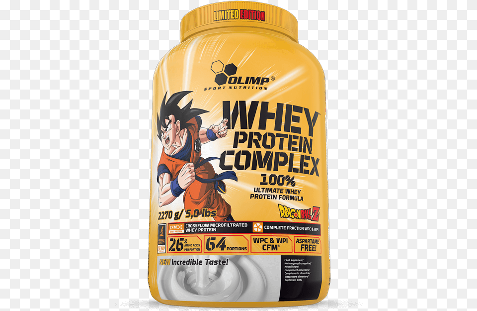 Olimp Whey Protein Complex 2270g Dragon Ball Ztitle Olimp Whey Protein Complex Dragon Ball, Advertisement, Bottle, Shaker Png Image