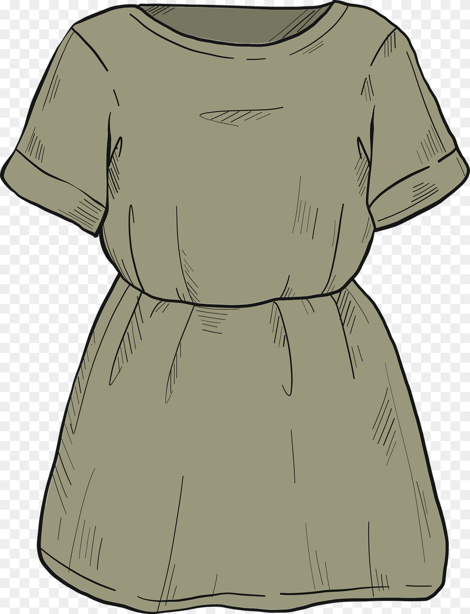 Olive Dress Clipart, Blouse, Clothing, T-shirt, Sleeve Free Png