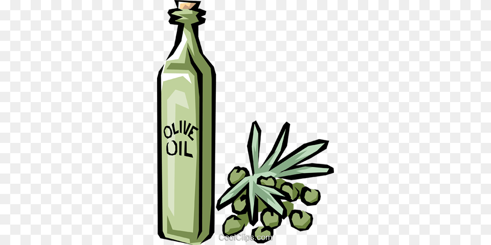 Olive Oil Royalty Vector Clip Art Illustration Olive Oil Clip Art, Alcohol, Beverage, Bottle, Liquor Free Transparent Png