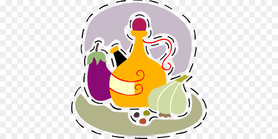 Olive Oil With Garlic And Egg Plant Royalty Vector Clip Art, Baby, Person Free Png Download
