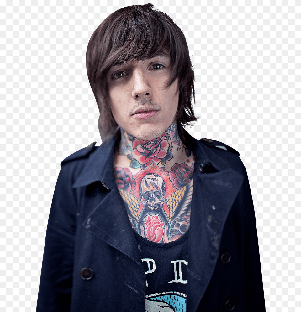 Oliver Sykes, Tattoo, Skin, Person, Jacket Free Transparent Png