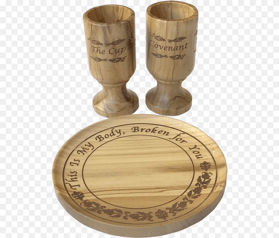 Olivewood Communion Set Wood, Glass, Goblet Free Png