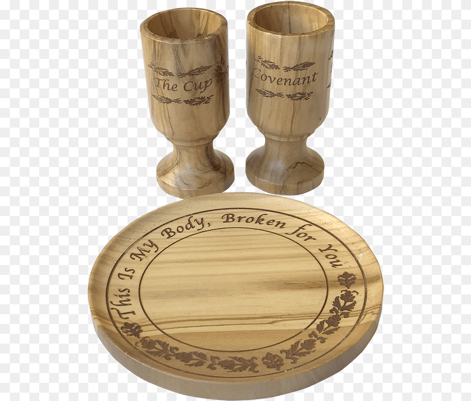 Olivewood Communion Set Wood, Glass, Goblet Png Image