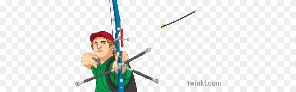 Olympic Archer Illustration Twinkl Arrow, Weapon, Person, Face, Head Free Png Download