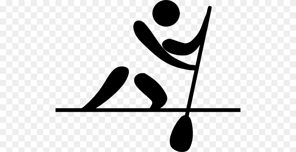 Olympic Canoe Sprint Logo Clip Art, Stencil, Badminton, Person, Sport Png