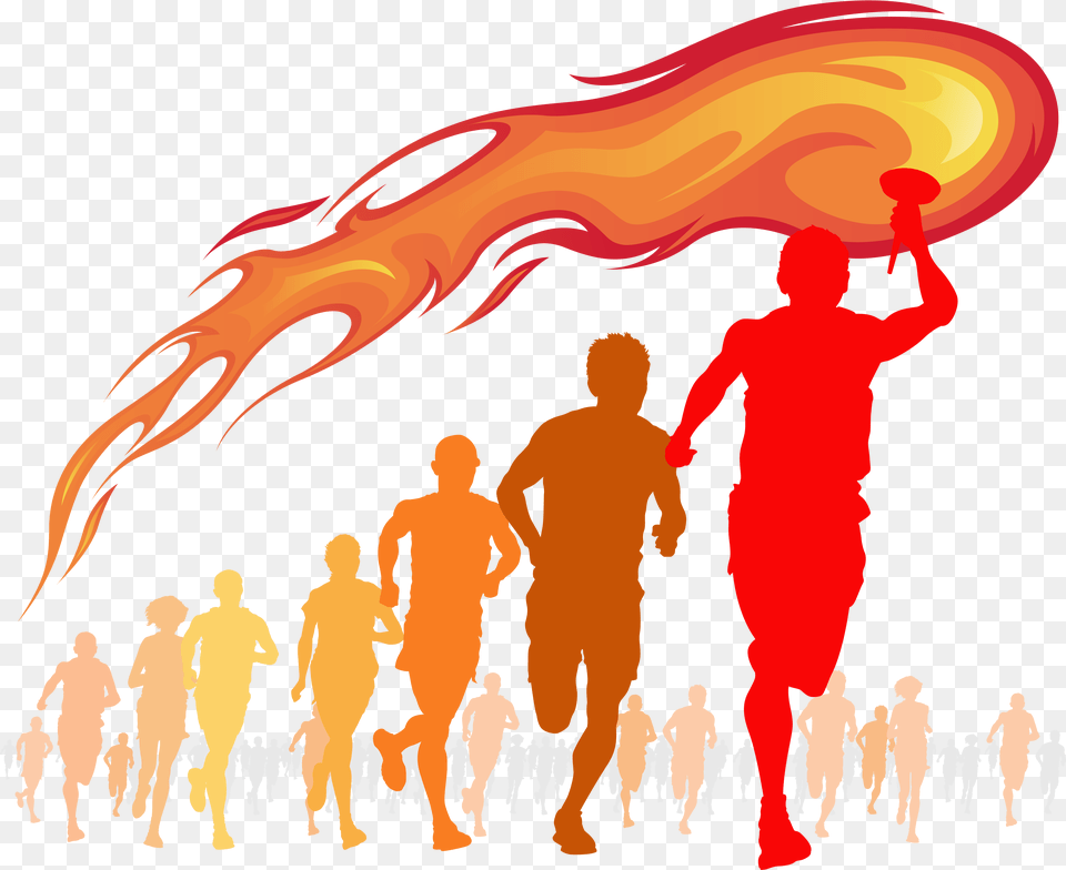 Olympic Clipart Olympic Torch Olympic Torch, Fire, Flame, Adult, Man Free Png Download