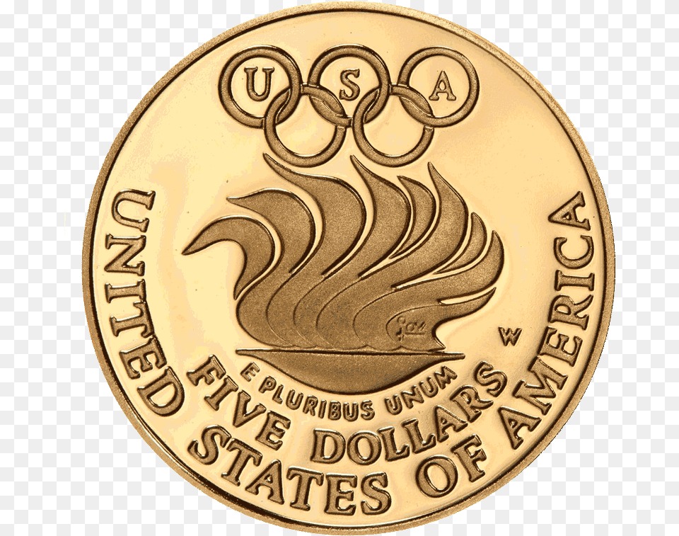 Olympic Gold 5 Commemorative Coin 5 Olympic Gold Coin, Money Free Png