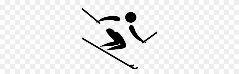 Olympic Pictogram Alpine Skiing, Gray Png