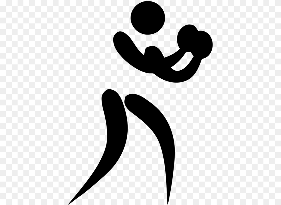 Olympic Pictogram Boxing Mma Stick Figure, Gray Free Png Download