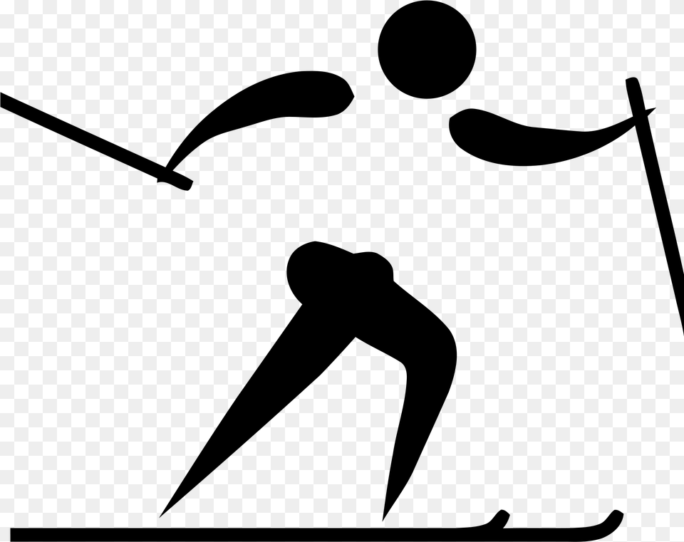 Olympic Pictogram Cross Country Skiing Cross Country Skiing Clipart, Gray Free Png Download