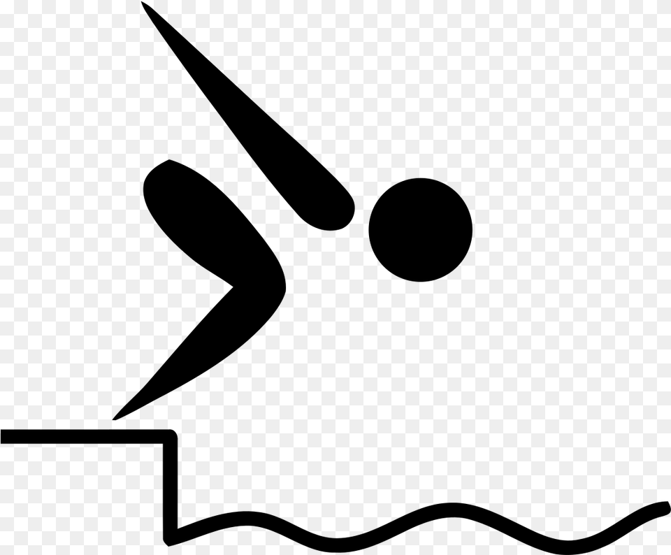 Olympic Pictogram Swimming, Gray Png Image