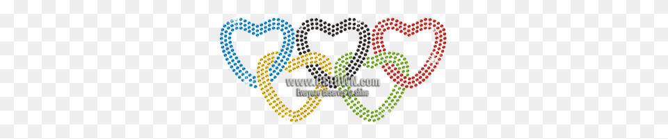 Olympic Rings In Heart Shape Hot Fix Rhinestone Transfer Heart, Accessories, Bead, Animal, Reptile Free Png